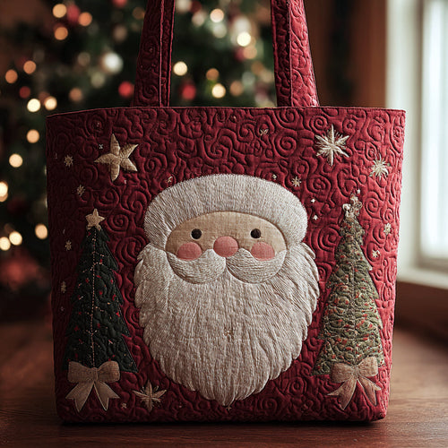 Red Santa Claus Quilted Tote Bag NCU0HH251