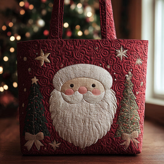 Red Santa Claus Quilted Tote Bag NCU0HH251