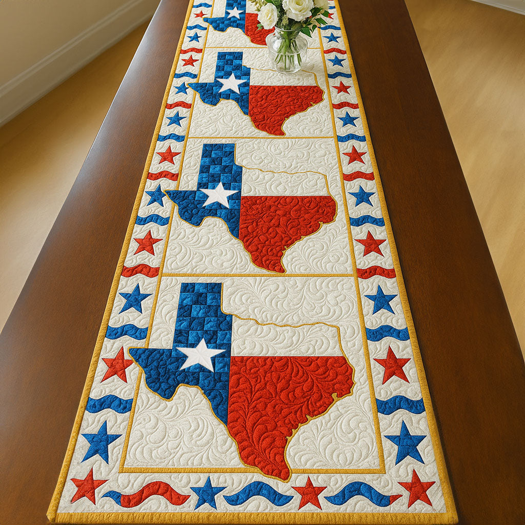 Red White Blue Quilted Table Runner NCU0NT6151 – Vantique
