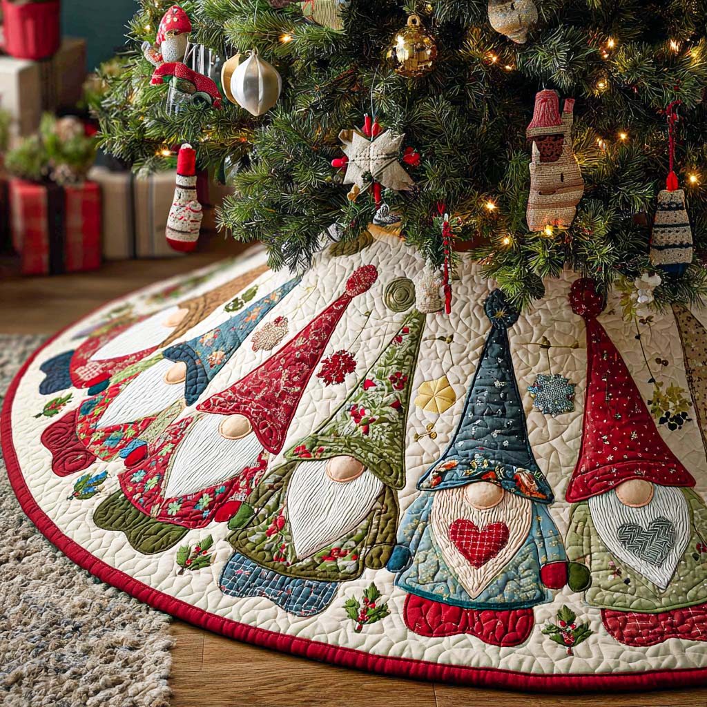 Red Wonder Christmas Quilted Tree Skirt NCU0NT10505