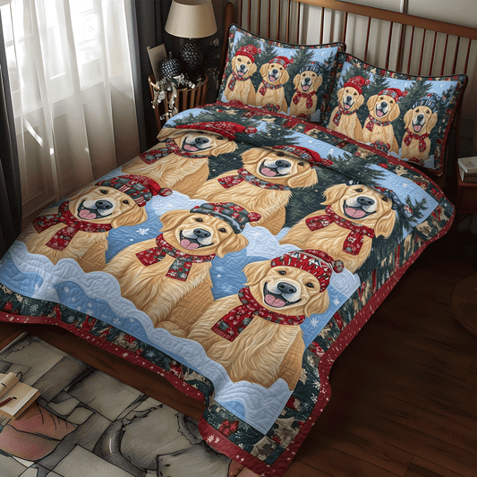 Retriever Delight 3-Piece Quilted Bedding Set NCU0TH1635