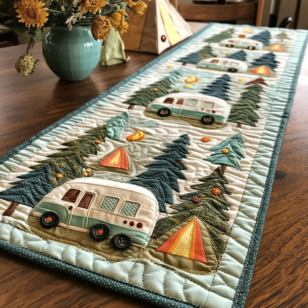 Rolling Campers Quilted Table Runner NCU0NT5091