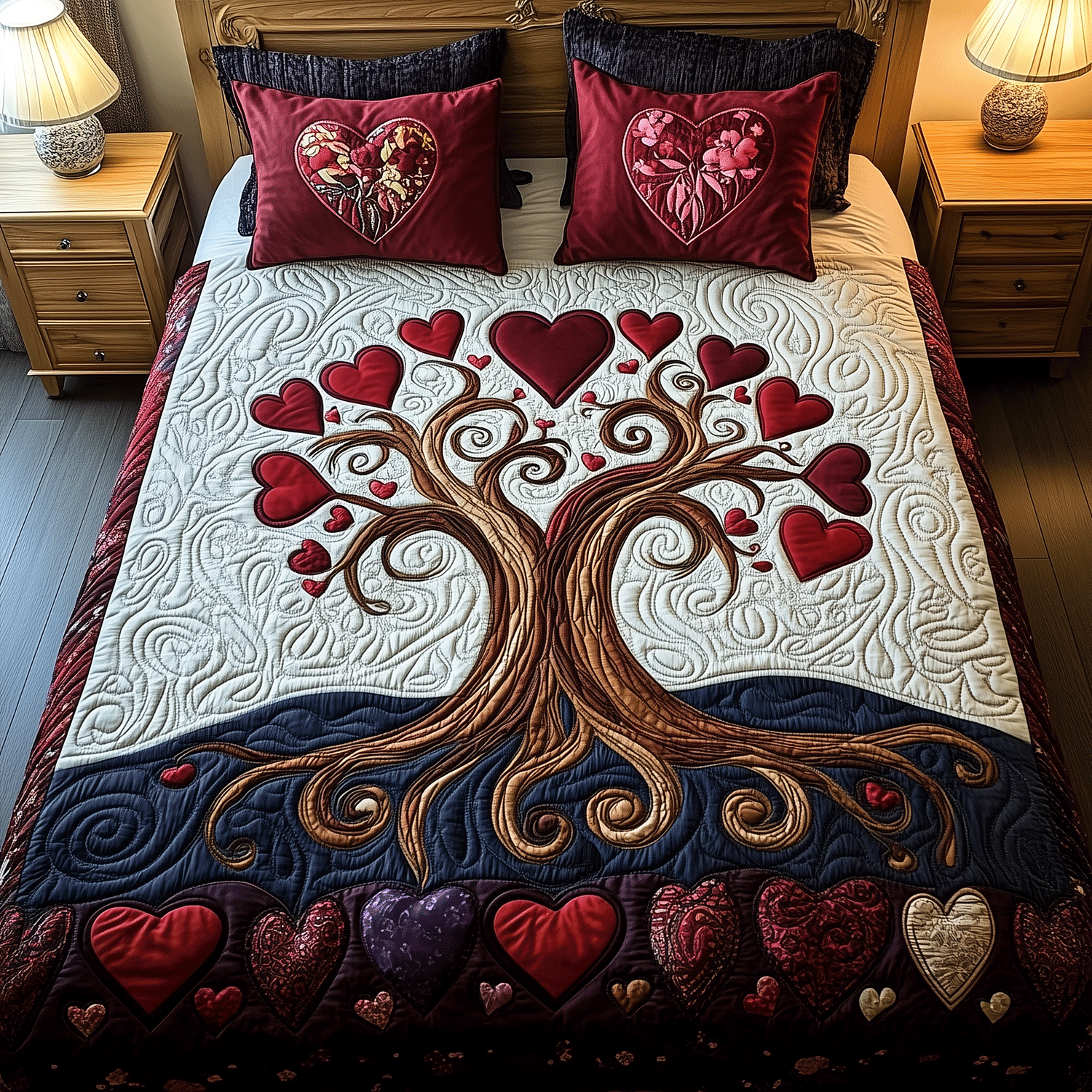 Gothic Romance 3-Piece Quilted Bedding Set NCU0NNT2654