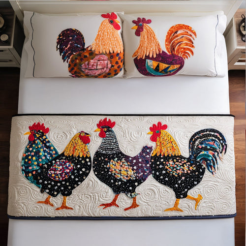 Rooster Radiance Quilted Bed Runner NCU0PT8072
