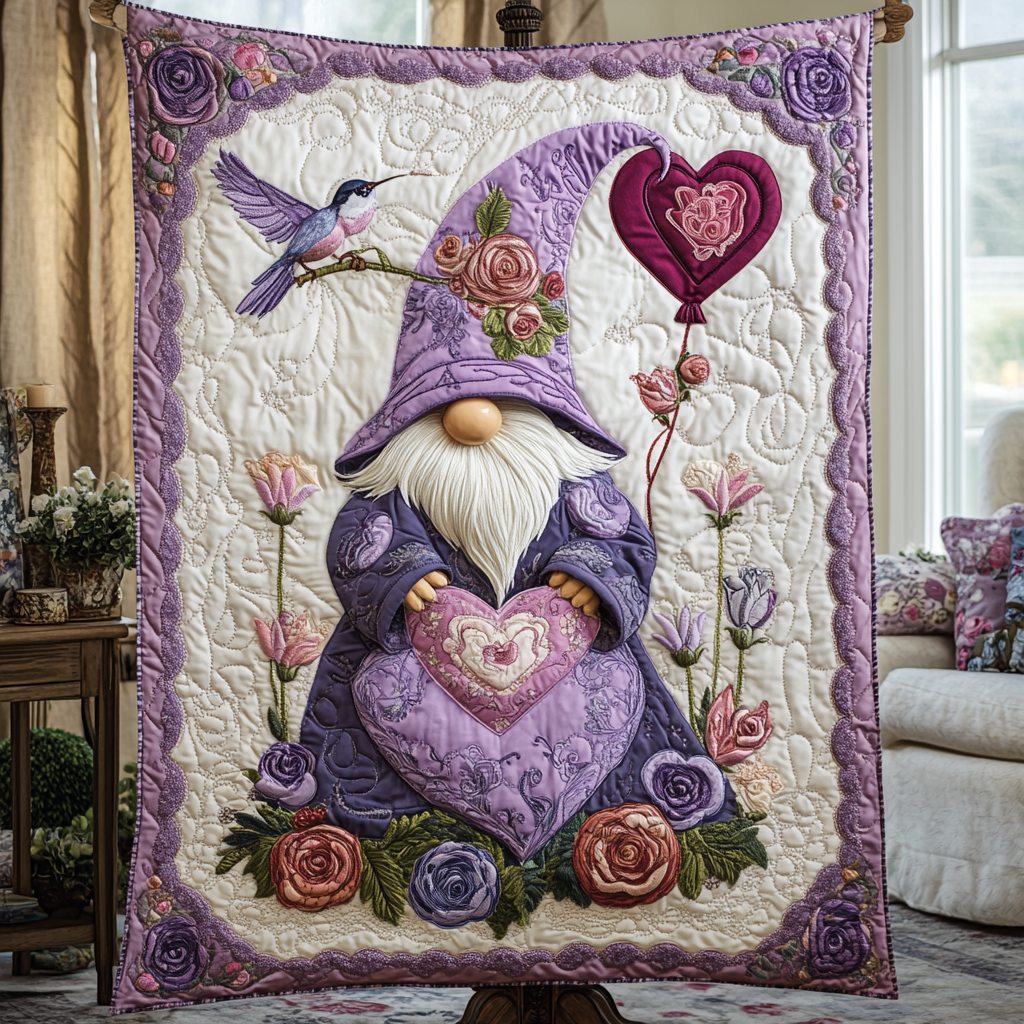 Snowy Gnome Quilted Laundry Basket NCU0TH3147
