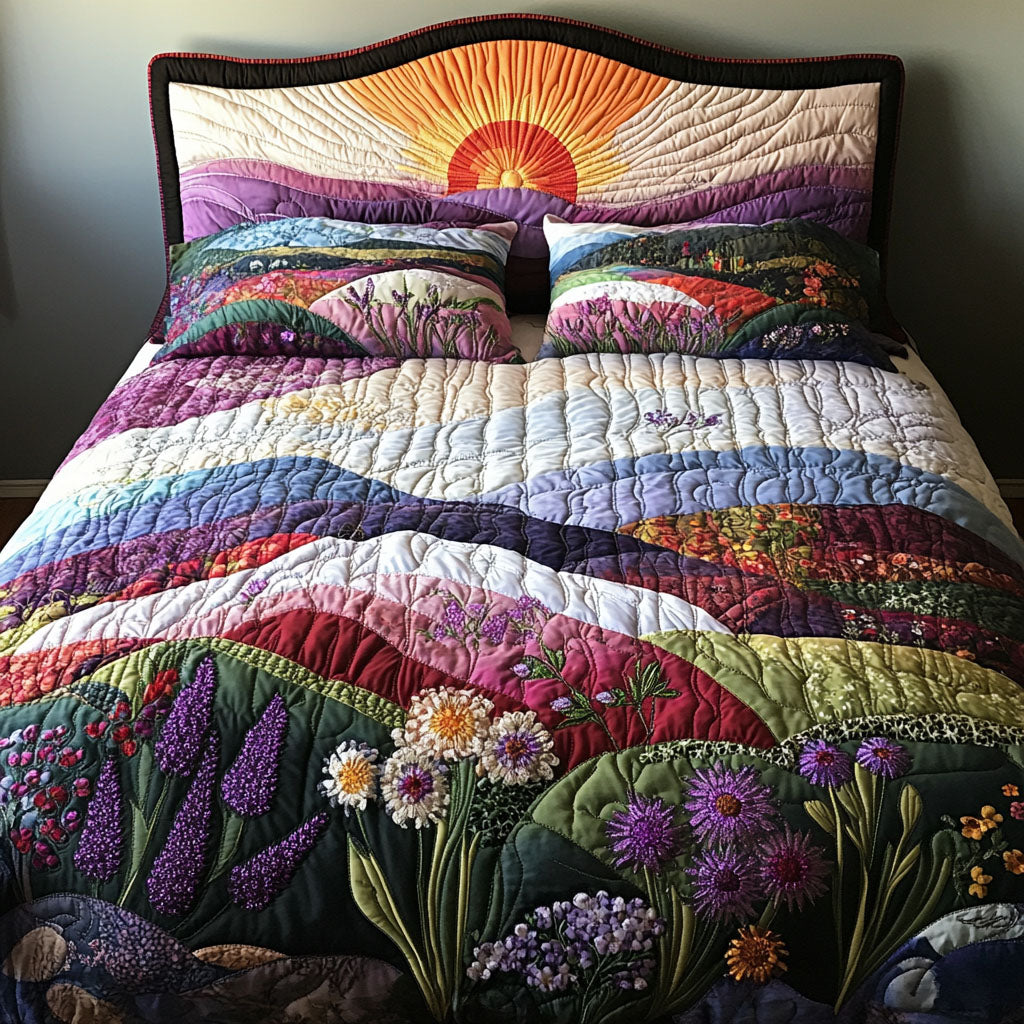 Royal Blossom 3-Piece Quilted Bedding Set NCU0PT7083 – Vantique
