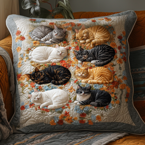 Rustic Cat Garden Quilted Pillow Case NCU0NT8869