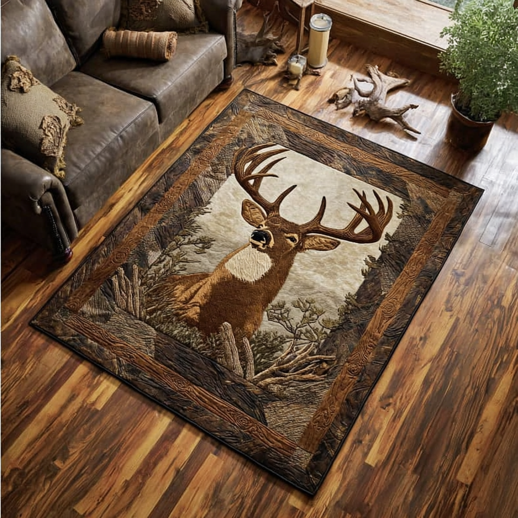 Rustic Deer Area Rug NCU0DK10524 – Vantique