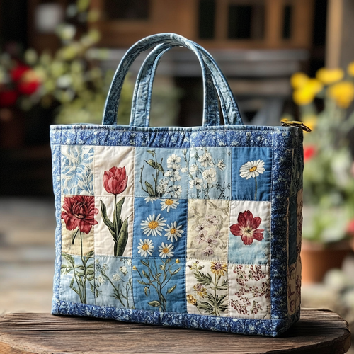 Rustic Leaf Quilted Tote Bag NCU0DK9423