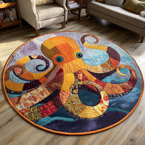 Rustic Octopus Quilted Round Mat NCU0HH458