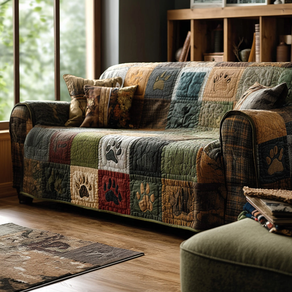 Woodland Peace Quilted Sofa Cover NCU0DV1439