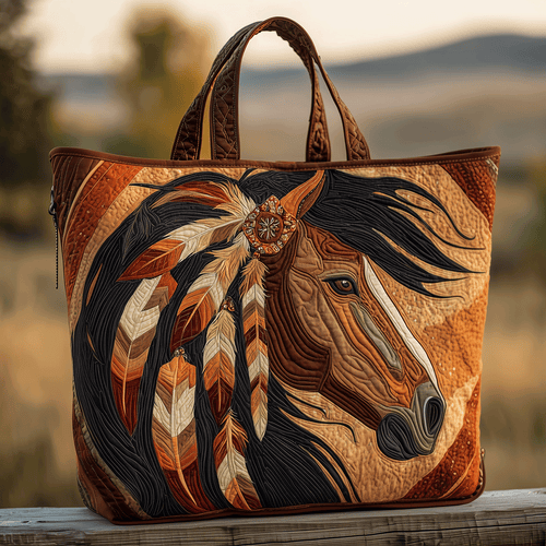Sacred Horse Spirit Quilted Tote Bag NCU0TH2880
