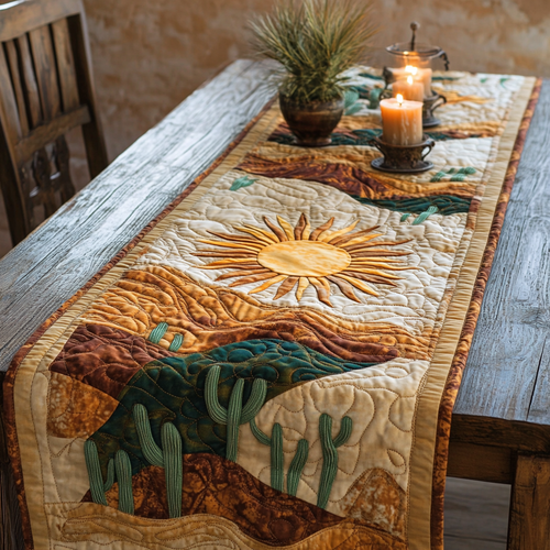 Saguaro Sunset Quilted Table Runner NCU0VH3416