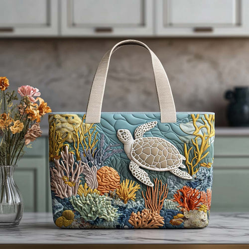 Sandy Turtle Tracks Quilted Tote Bag NCU0NT8681