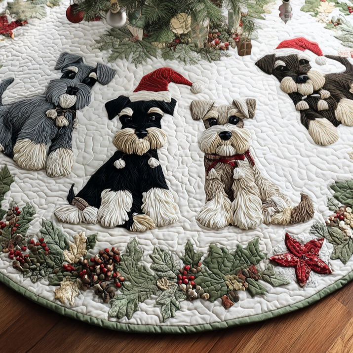 Christmas Dog Christmas Quilted Tree Skirt NCU0VT291