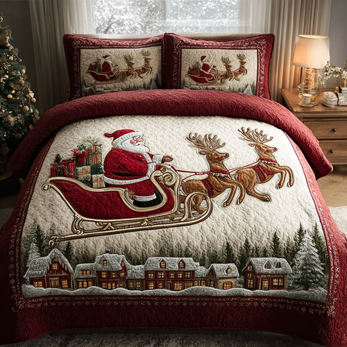 Santa Dream 3-Piece Quilted Bedding Set NCU0DK10393