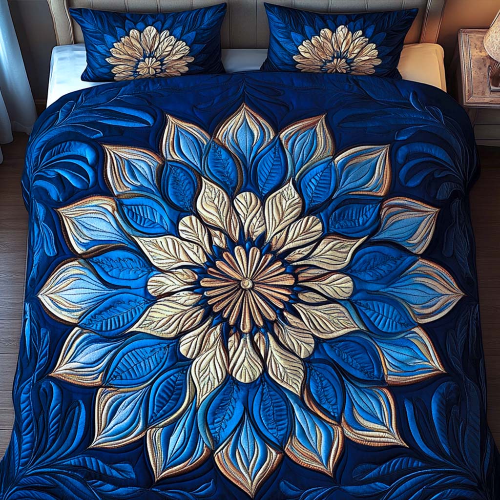 Sapphire Glow 3-Piece Quilted Bedding Set NCU0NT2447