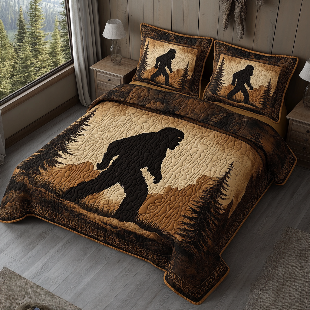 Sasquatch Trail 3-Piece Quilted Bedding Set NCU0DV2789