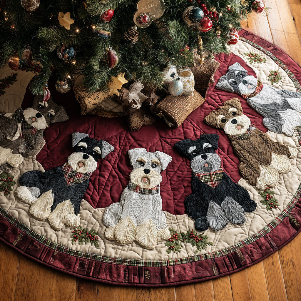 Schnauzer Quilted Christmas Tree Skirt NCU0VT275
