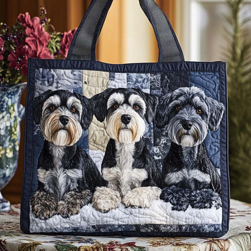 Schnauzer Gentle Look Quilted Tote Bag NCU0NT9774