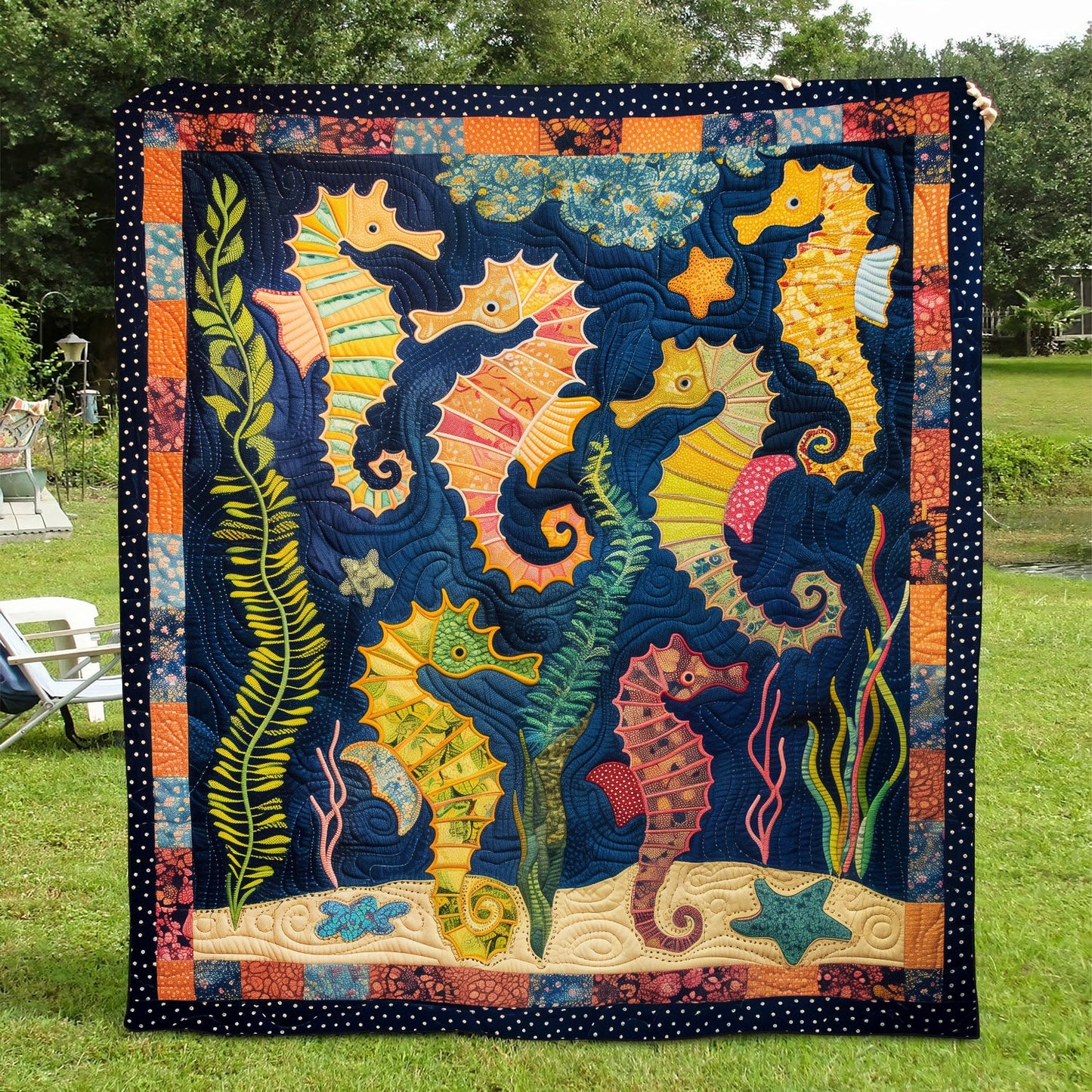 Seahorse Paradise Quilted Blanket NCU0TH1246
