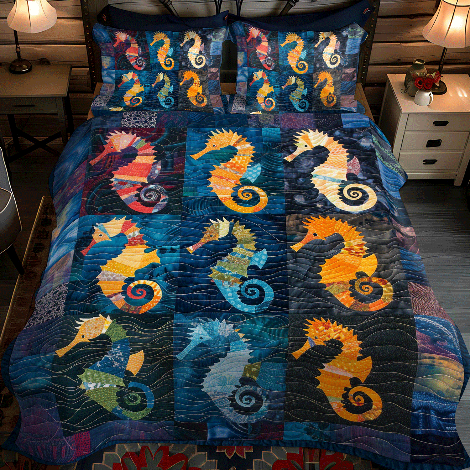 Enchanted Seahorse Quilted Blanket NCU0TH1250