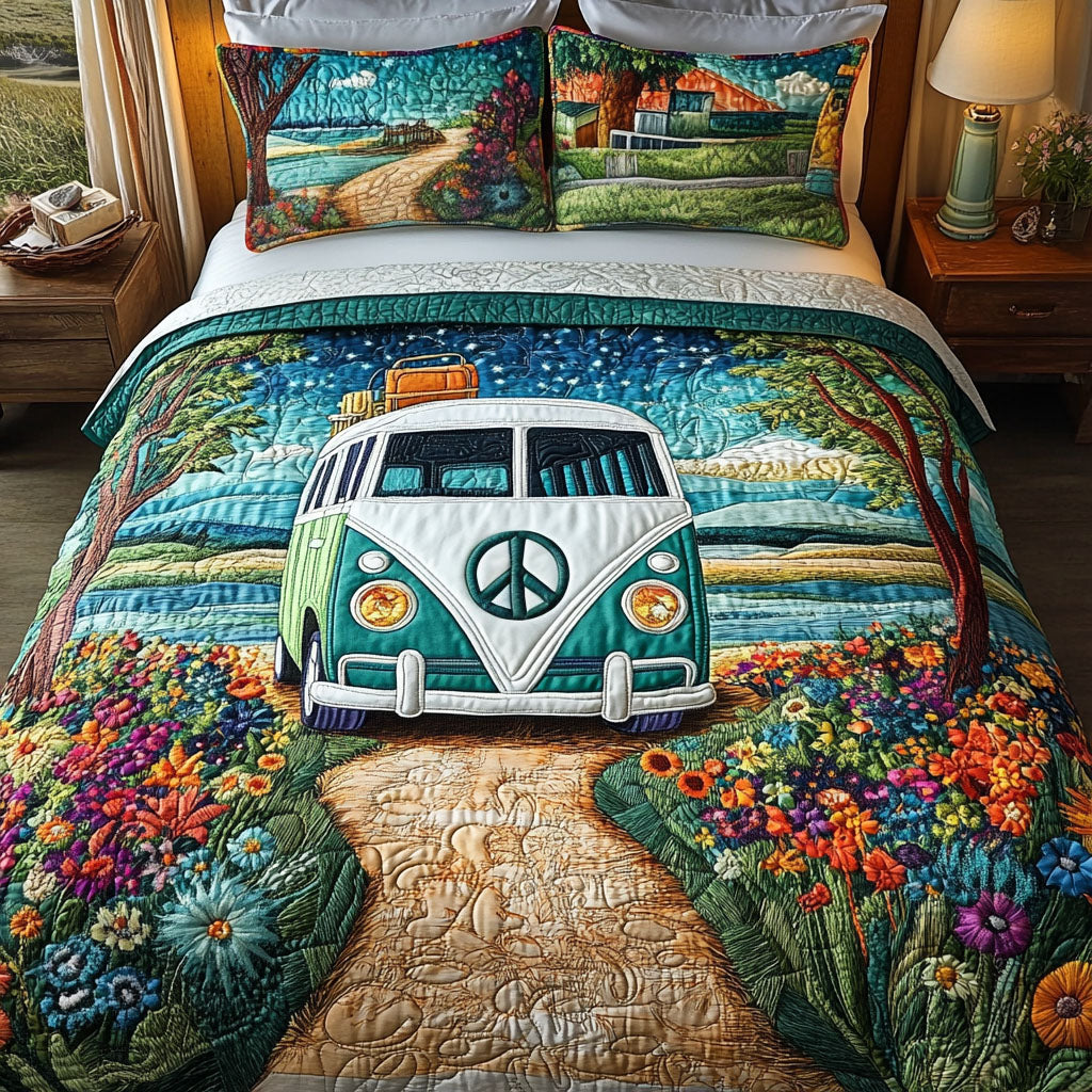 Sunset Campfire Escape 3-Piece Quilted Bedding Set GFTOHD7006