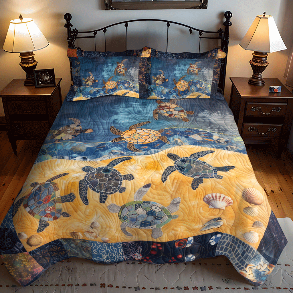 Seaside Journey 3-Piece Quilted Bedding Set NCU0TH1343