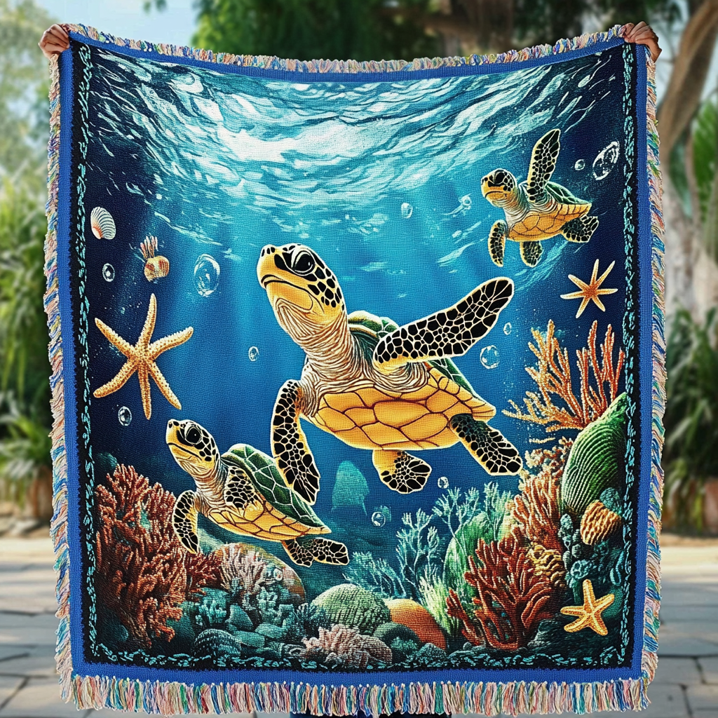 Serene Shells Woven Sofa Blanket NCU0DV3791