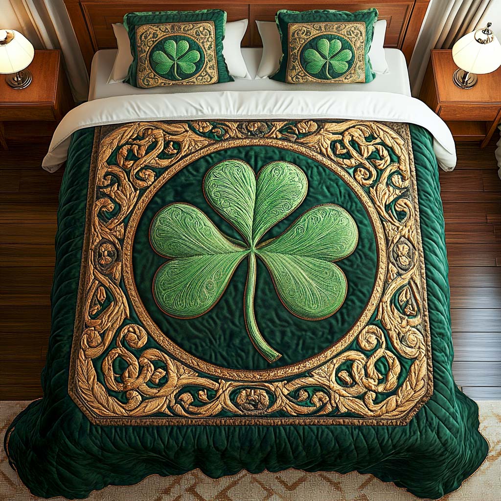 Emerald Shamrock Quilted Sofa Cover NCU0NTD1368