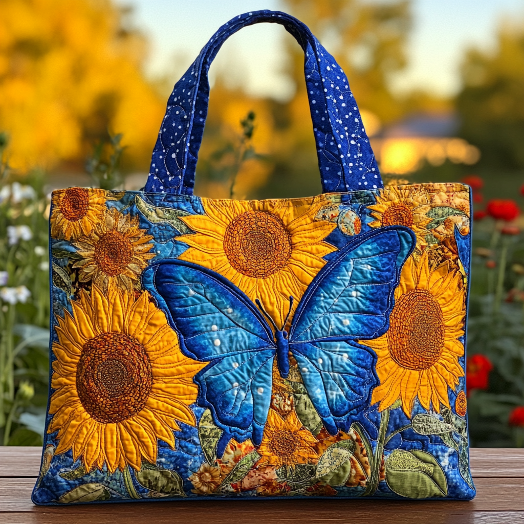 Shining Butterfly Quilted Tote Bag NCU0DK9613