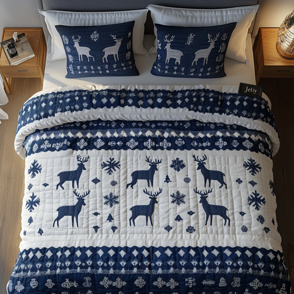Stag Squares Quilted Blanket NCU0NNT2158 main image 0