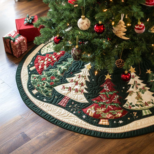 Silent Glow Christmas Quilted Tree Skirt NCU0NT10506