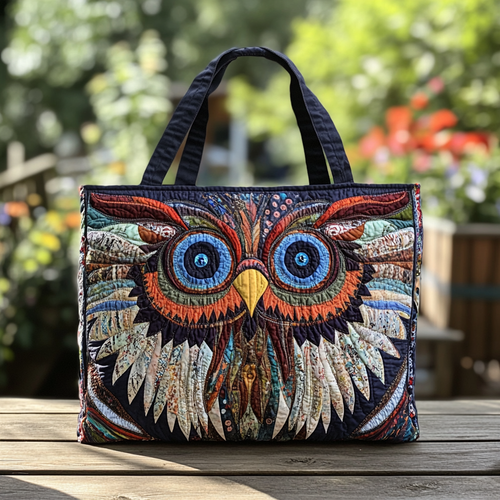 Silent Owl Quilted Tote Bag NCU0DK8952