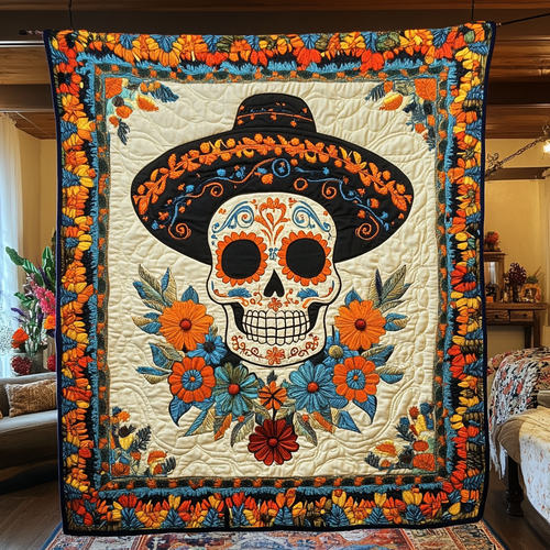 Skull Bloom Quilted Blanket NCU0DK9232