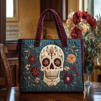 Skull Charm Quilted Tote Bag NCU0NT9292