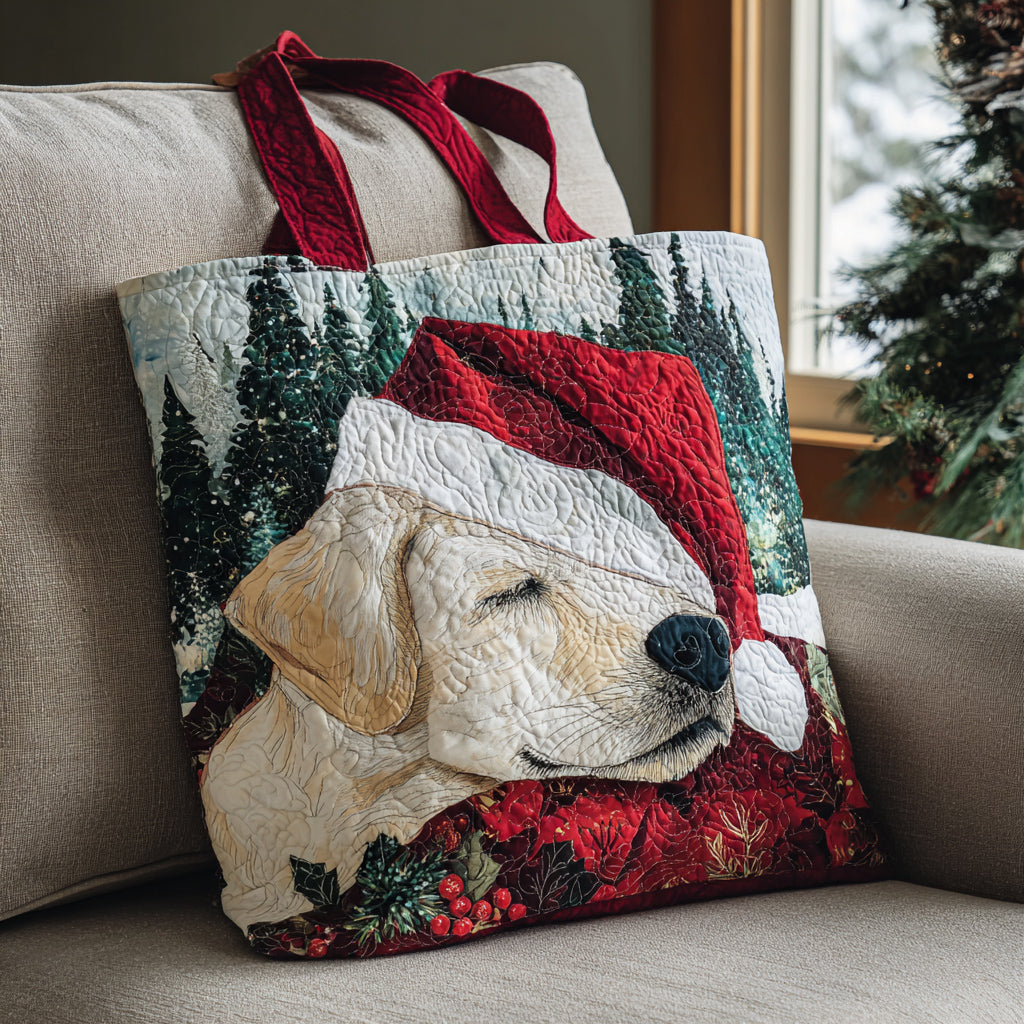 Sleepy Lab Claus Quilted Tote Bag NCU0HH848
