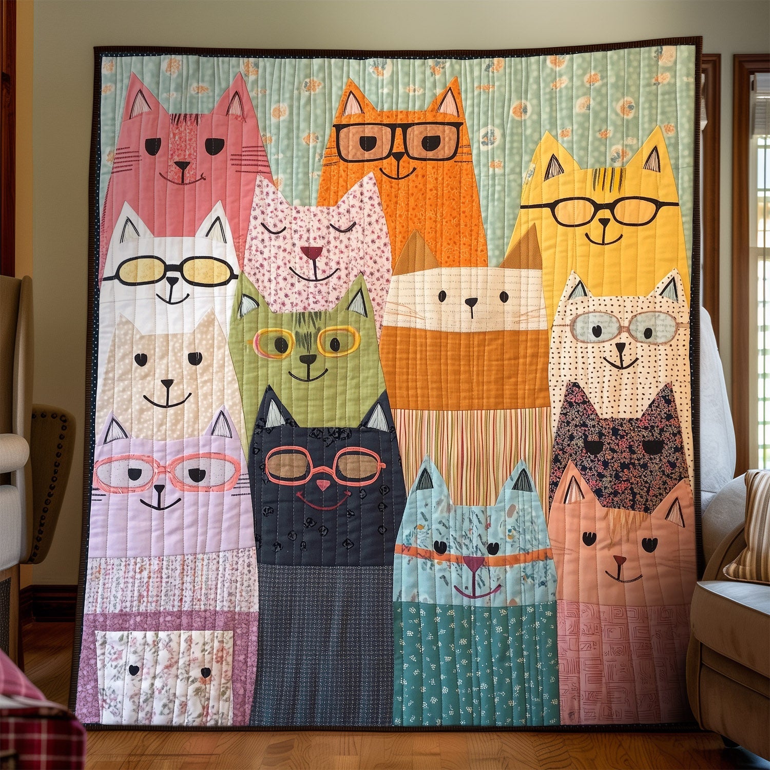 Starry Cat Quilted Blanket NCU0DQQ0108
