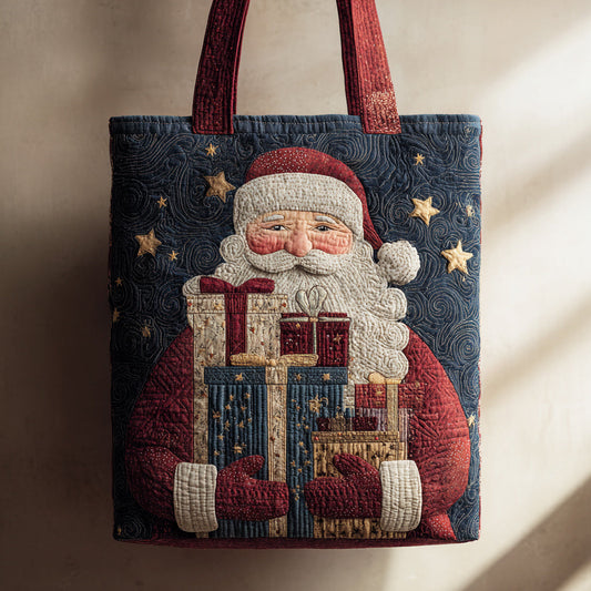 Smiling Santa Claus Quilted Tote Bag NCU0HH252