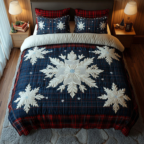 Snowflake Gift 3-Piece Quilted Bedding Set NCU0PT2200