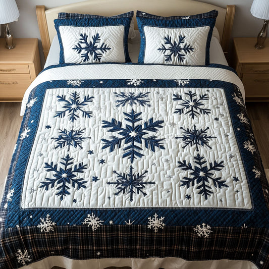 Snowflake Joyful Ride 3-Piece Quilted Bedding Set NCU0PT2201