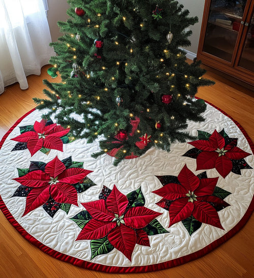 Snowflake Serenade Quilted Christmas Tree Skirt NCU0PT1039