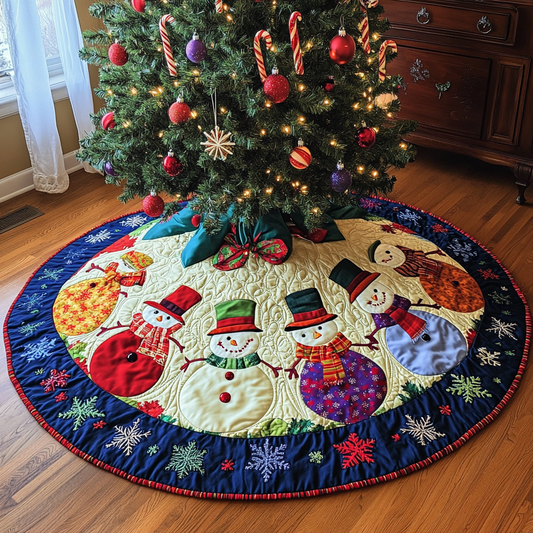 Snowman Joy Christmas Quilted Tree Skirt NCU0DK10477