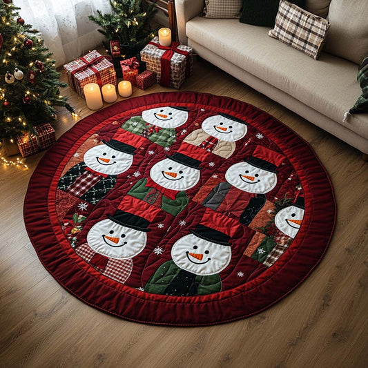 Snowman Parade Quilted Round Mat NCU0XD319