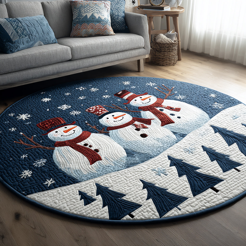 Snowman Trio Quilted Round Mat NCU0HH284