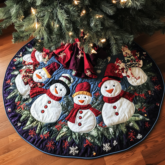 Snowman Wishes Christmas Quilted Tree Skirt NCU0DK10478
