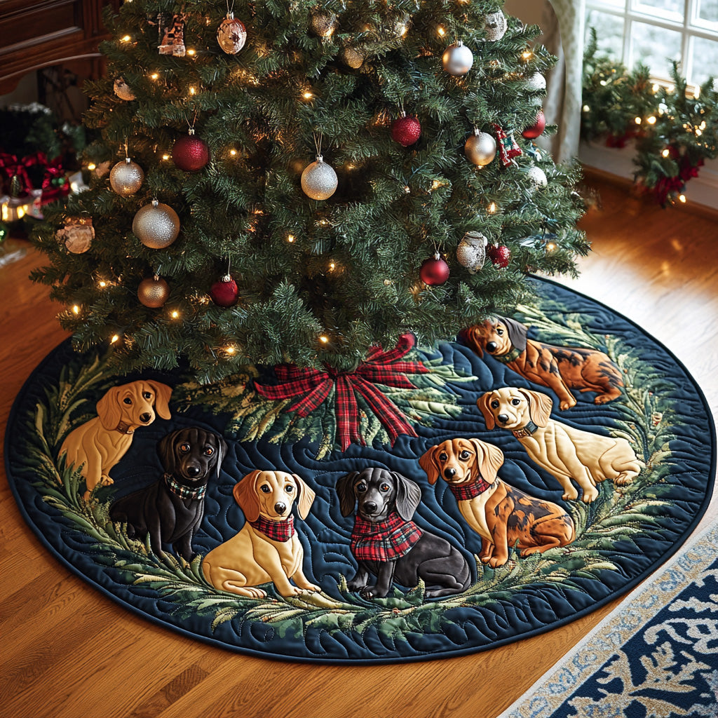 Dachshund Quilted Christmas Tree Skirt NCU0VT273