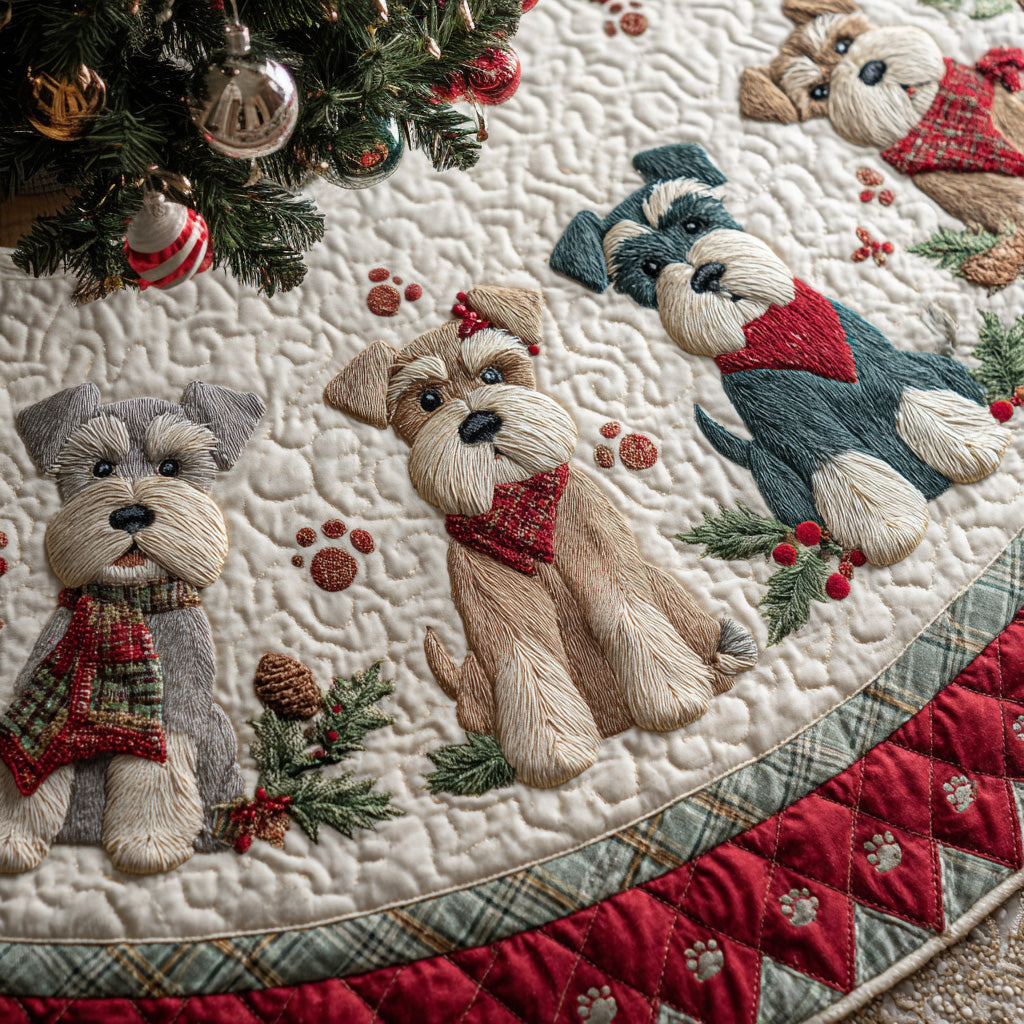 Schnauzer Quilted Christmas Tree Skirt NCU0VT275