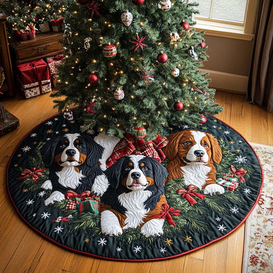 Snowy Berner Quilted Christmas Tree Skirt NCU0DV7981