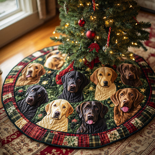 Snowy Companion Christmas Quilted Tree Skirt NCU0DV8268